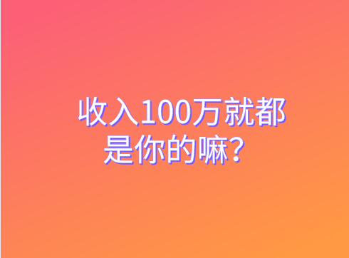 收入100万全都是你的吗？