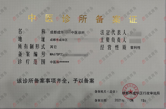 中医诊所备案