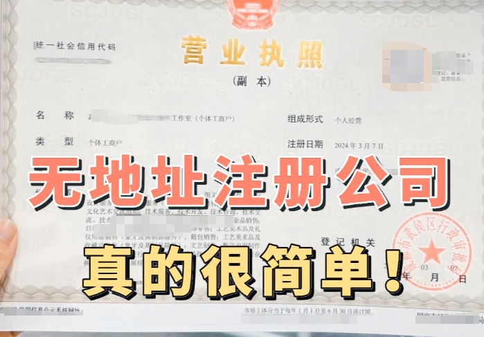 成都无地址注册公司